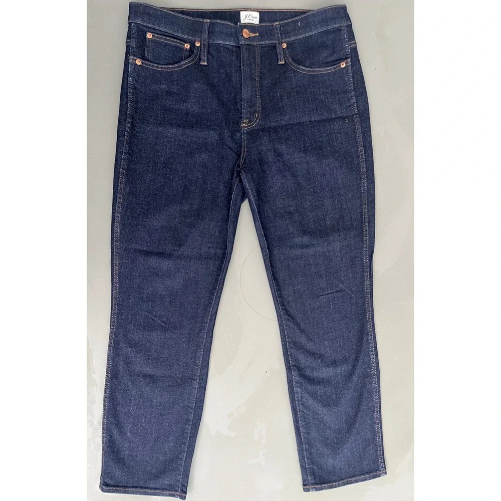 J.Crew Vintage Straight High Rise Jeans Dark Wash Blue Denim 31